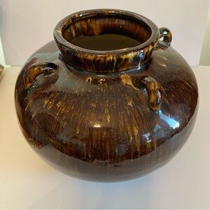 Elegant Brown Ceramic Glazed Vase